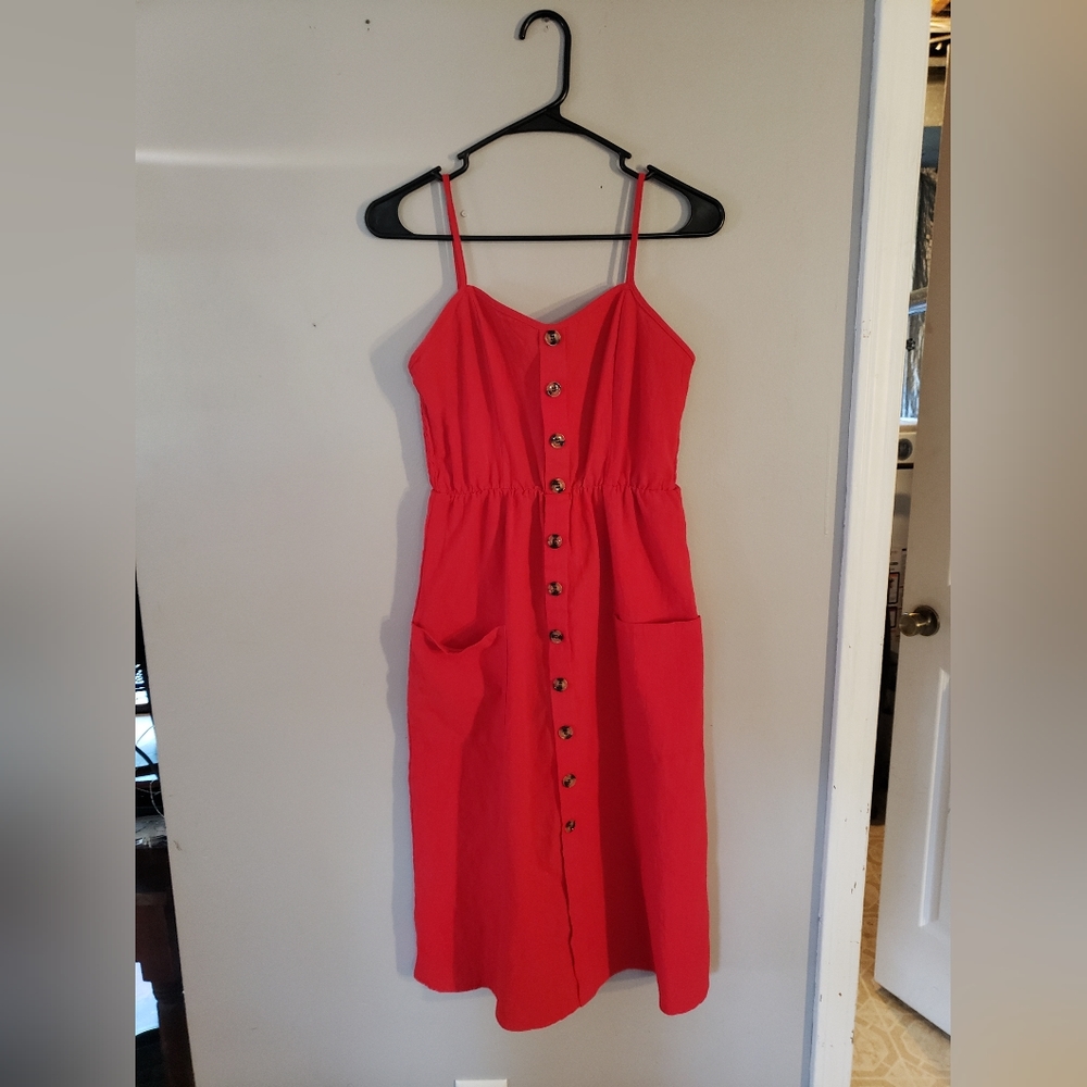 Red dress - below knee length